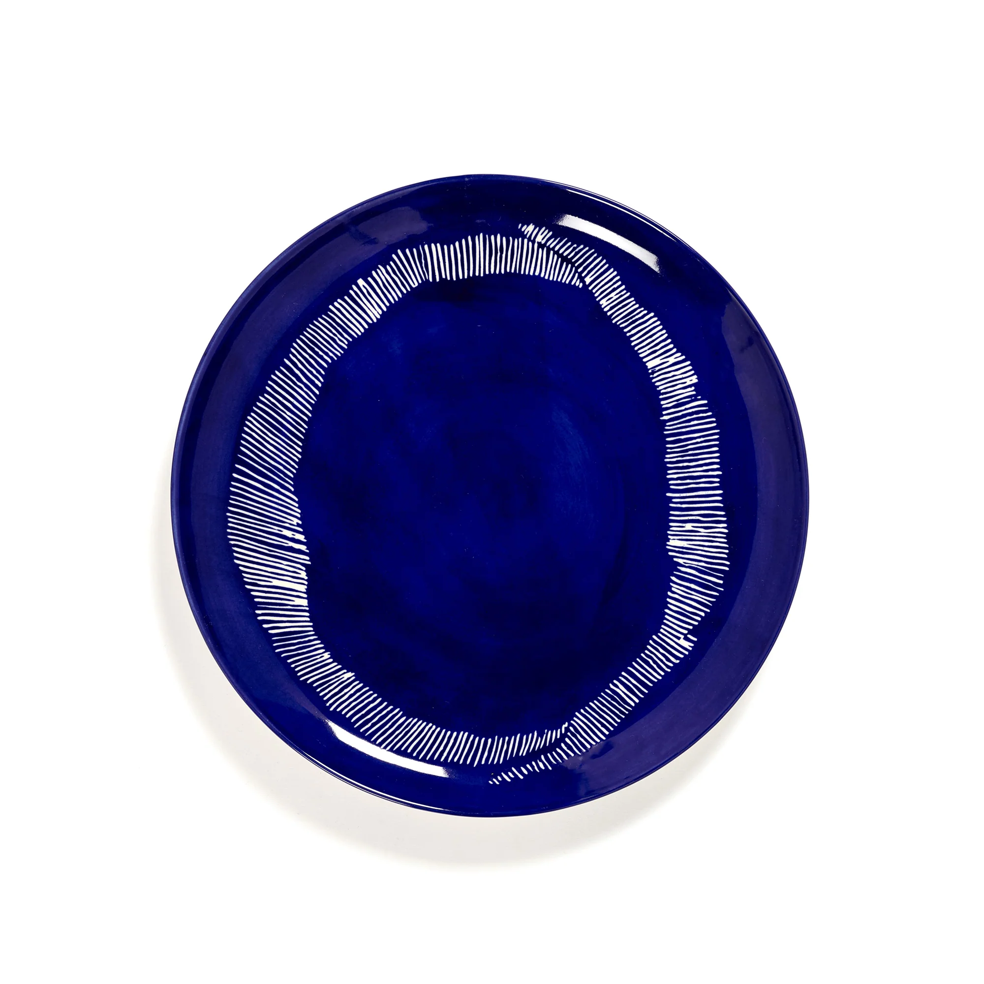 Lapis Lazuli Plate with White Stripes