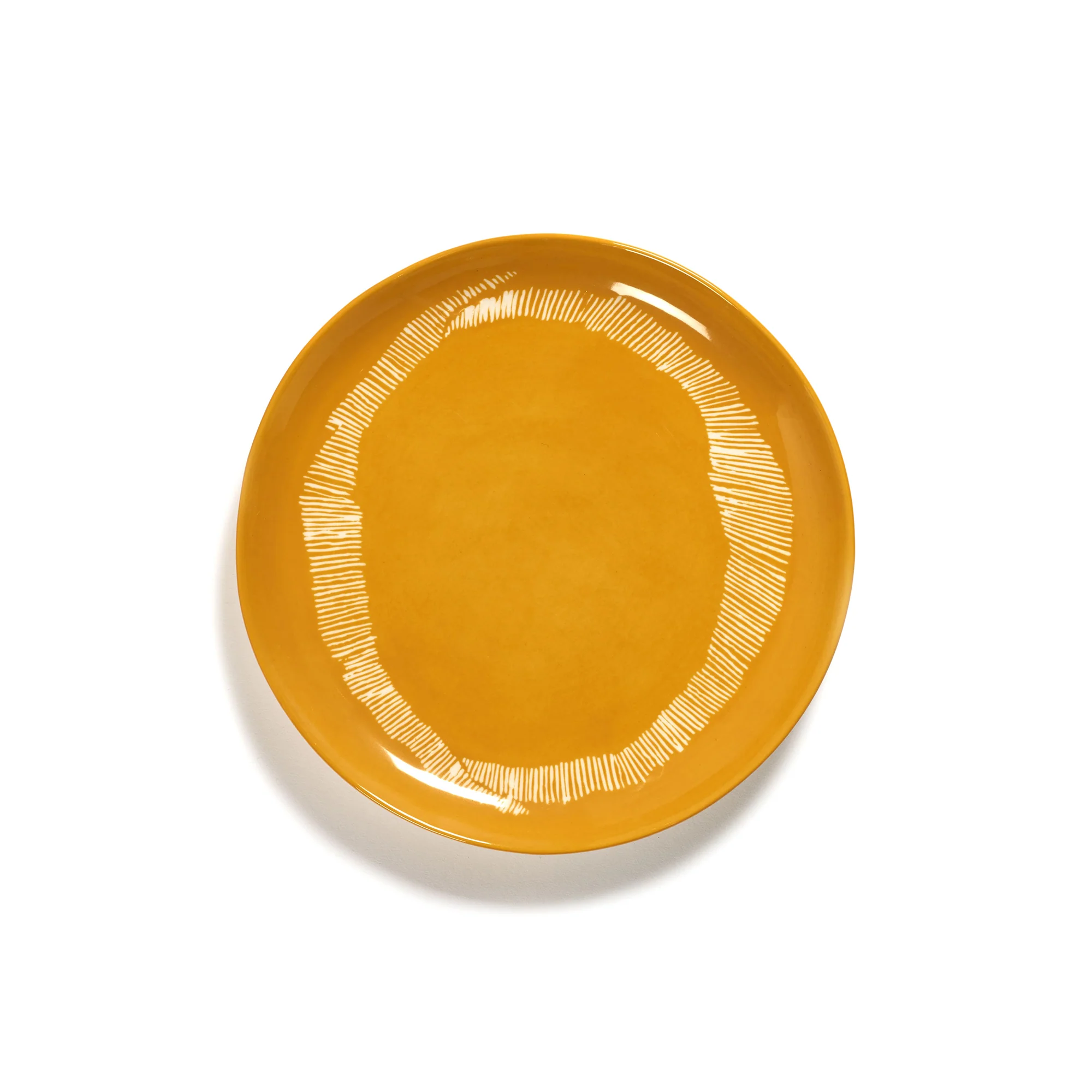 Sunny Yellow Plate with White Stripes - Image 2